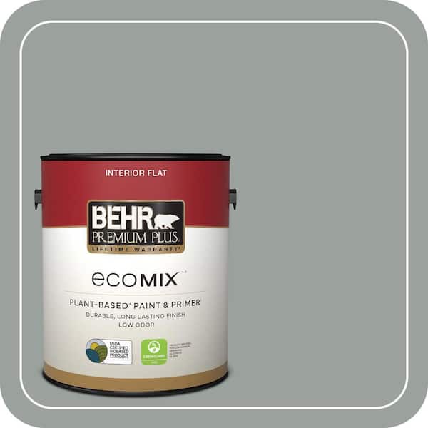 1 gal. #PPU11-16 Brampton Gray Flat EcoMix Plant-Based Interior Paint & Primer
