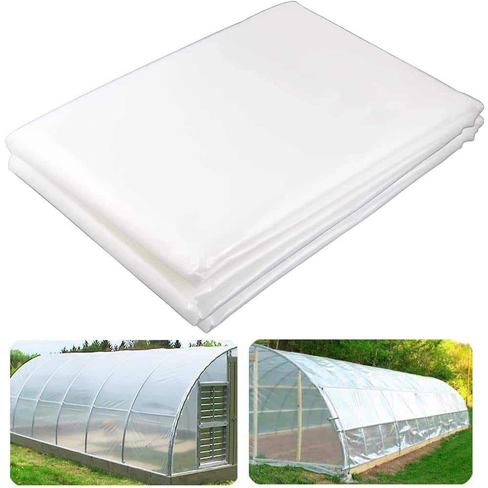 Agfabric 6.5 ft. x 25 ft. 3.1 mil Greenhouse Film Plastic Covering Clear Polyethylene UV Resistant Film