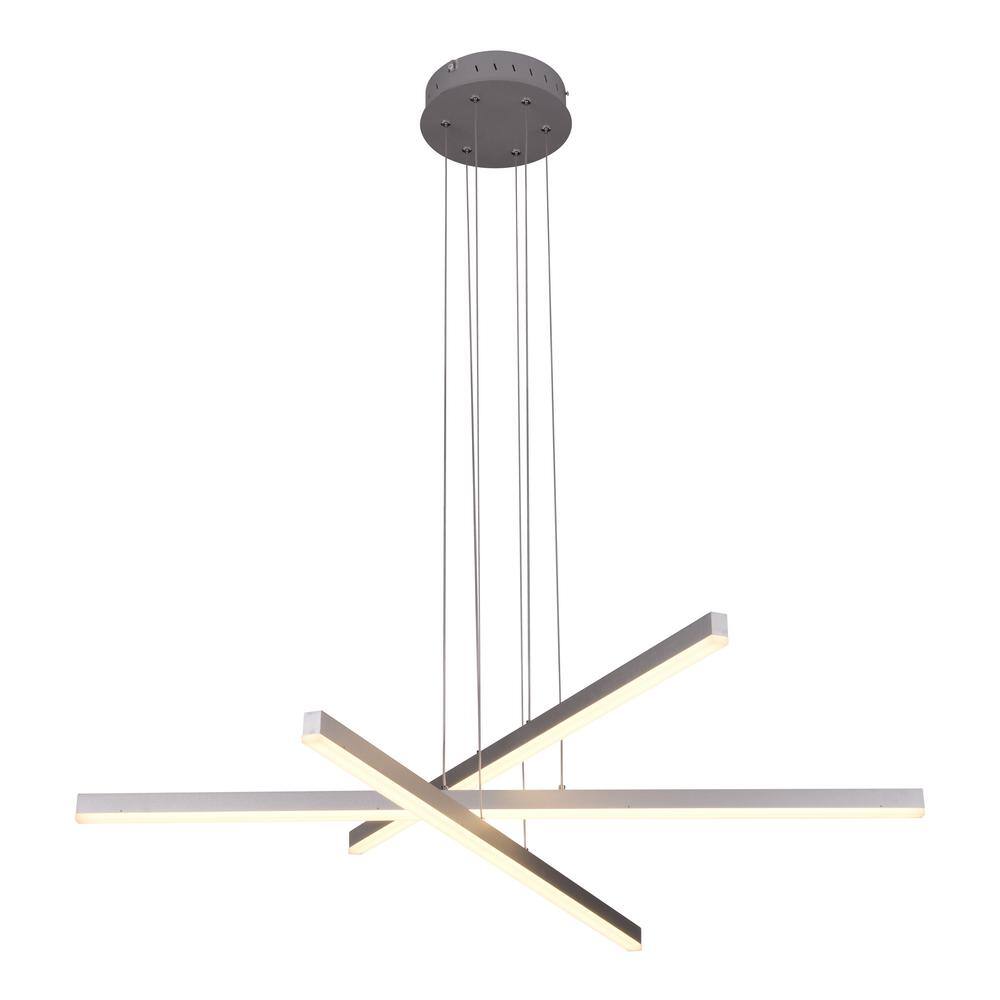 Sirius 40" Silver Aluminum Integrated LED Adjustable Pendant