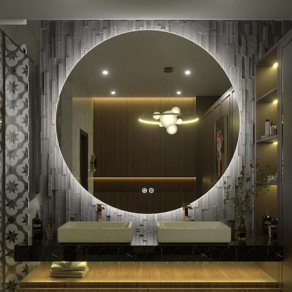 40 in. W x 40 in. H Round Frameless Super Bright LED Backlited Anti-Fog Wall Bathroom Vanity Mirror