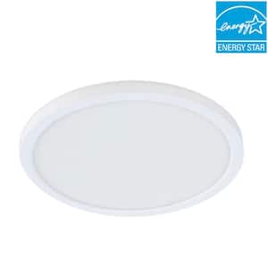 7.5 in. 10.5-Watt Title 24 Dimmable White Integrated LED Round Flat Panel Ceiling Flush Mount with Color Change CCT