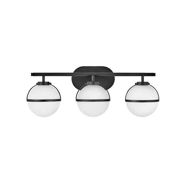 HINKLEY Hollis 24 in. 3-Light Black Vanity Light