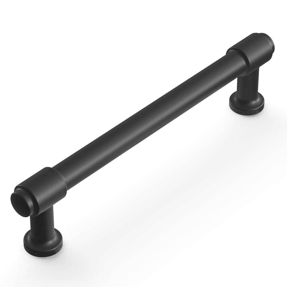 Matte Black Modern Industrial Bar Pull with Mounting Hardware