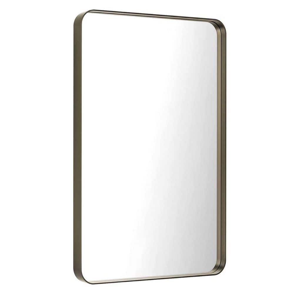 48 in. W x 36 in. H Rectangular Aluminum Alloy Framed and Tempered Glass Wall Bathroom Vanity Mirror in Brushed Bronze price history on PriceWatchPro