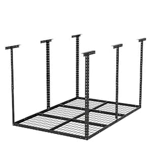 3 ft. x 8 ft. Heavy-Duty Black Contemporary Metal Ceiling Storage Rack, Holds 600 lbs.