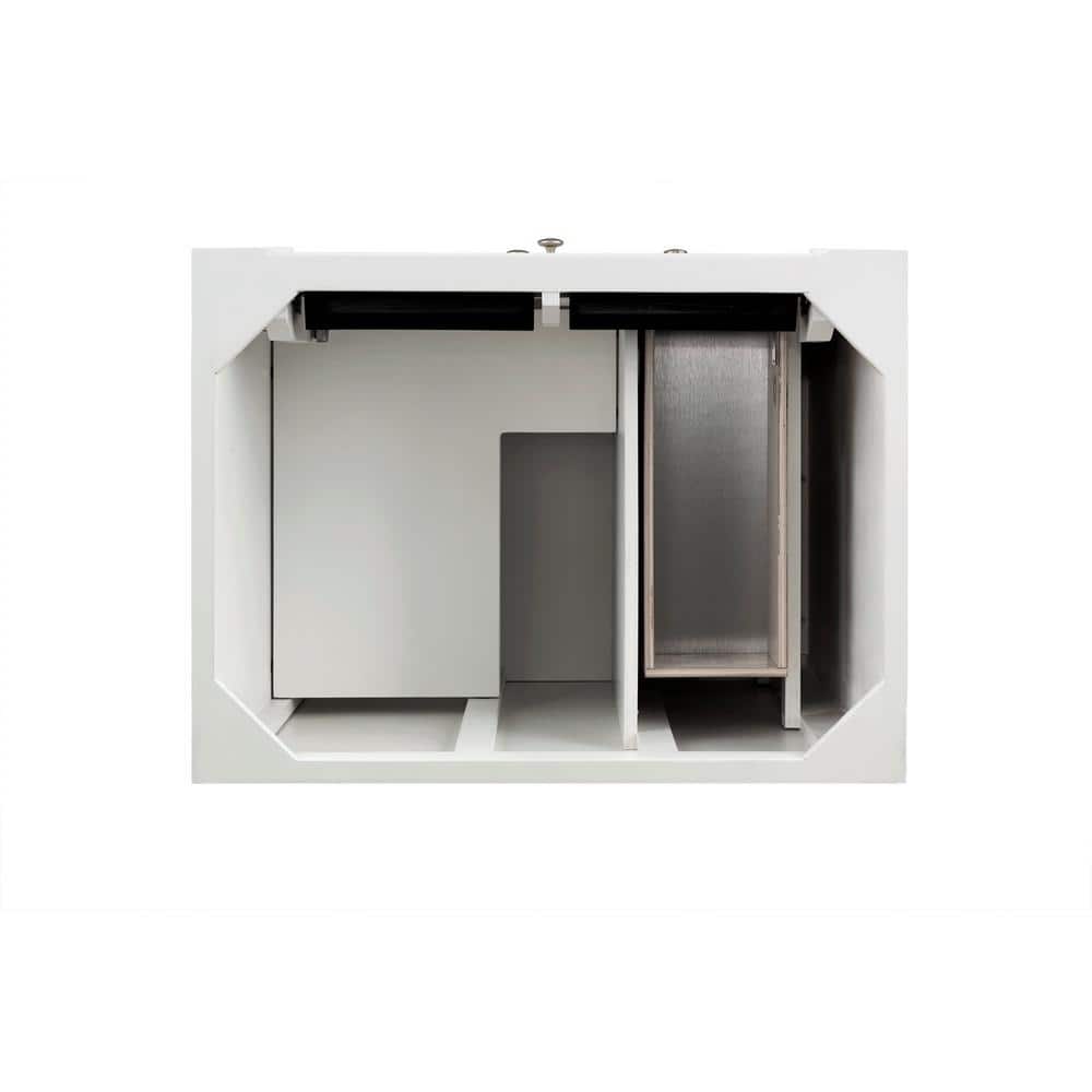 Bright White Solid Wood Single Bathroom Vanity Base