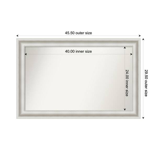 Amanti Art Parlor White 45.5 in. x 29.5 in. Custom Non-Beveled Recycled Polystyrene Framed Bathroom Vanity Wall Mirror