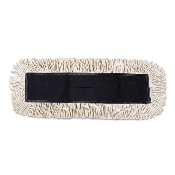 Boardwalk Disposable Dust Mop Head w/Sewn Center Fringe, Cotton/Synthetic, 36w x 5d, White