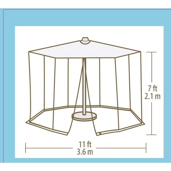7 ft. to 11 ft. Black Outdoor Canopy Adjustable Diameter Insect