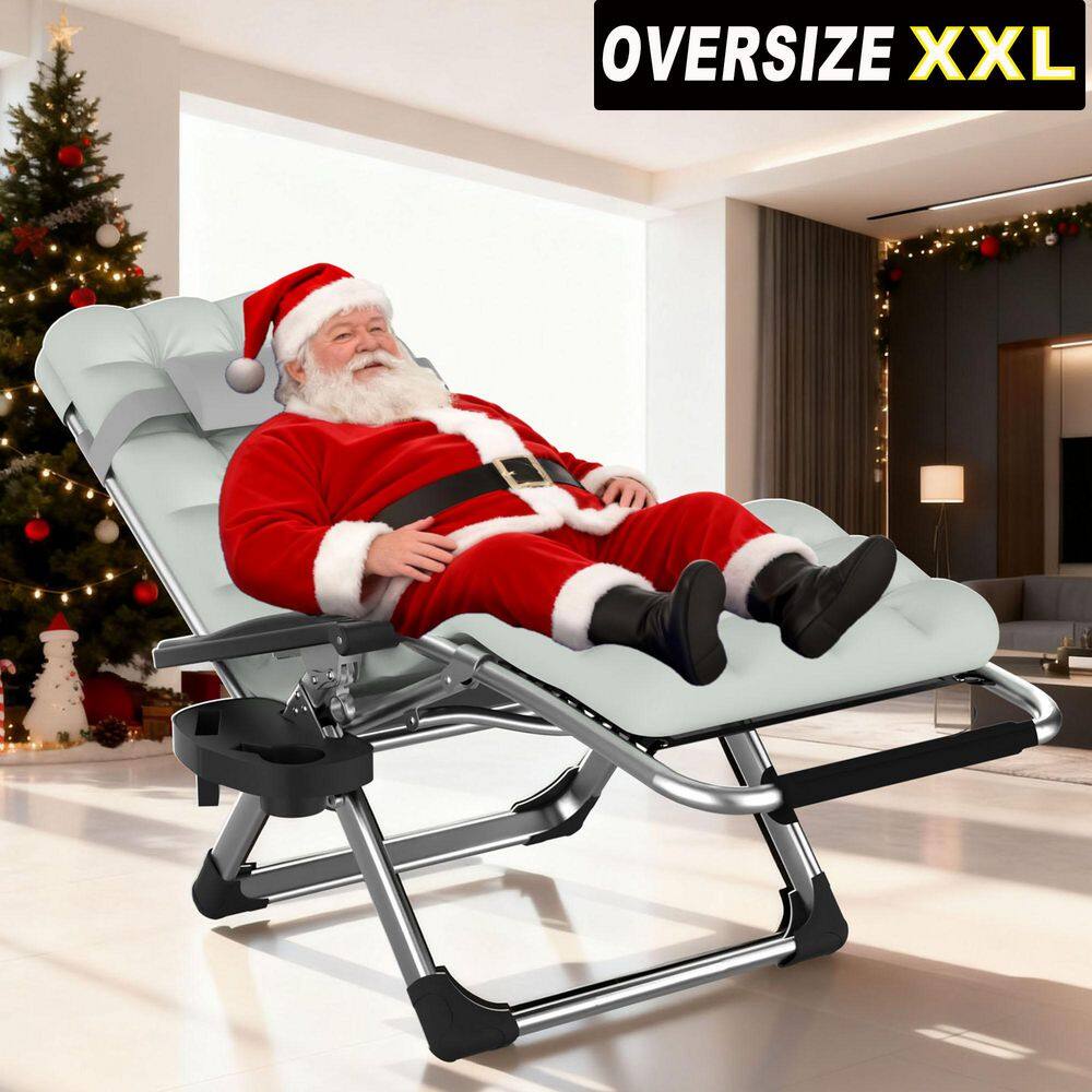 Zero Gravity Lounge Chair-Foldable Alloy Steel Recliner with Adjustable Headrest with Gray Cushion for Patio, Lawn price history on PriceWatchPro