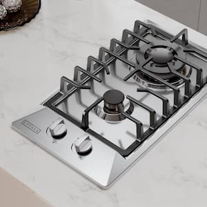 12 in. Gas Cooktop in Stainless Steel with 2 Burners including 11500 BTUs Power Burners