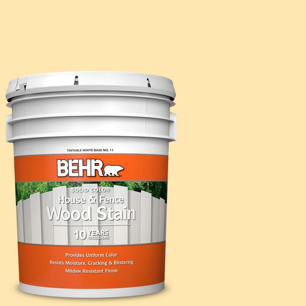 5 gal. #350B-4 Lemon Souffle Solid Color House and Fence Exterior Wood Stai