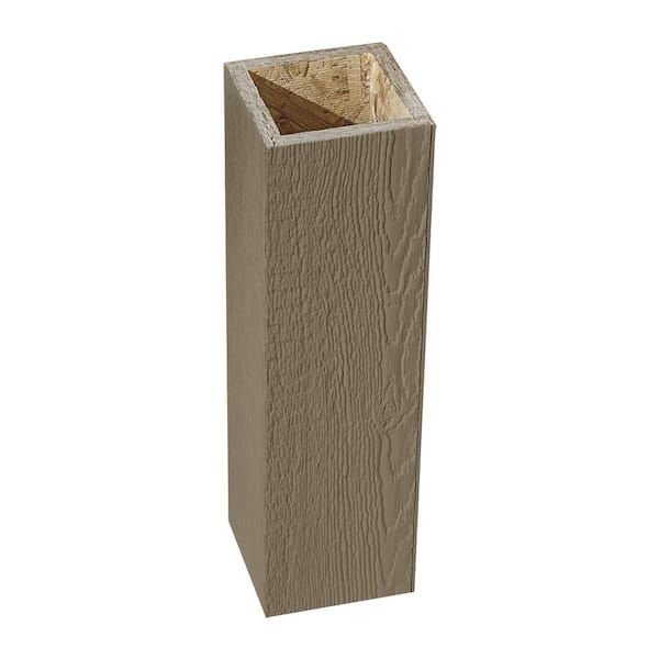 DIAMOND KOTE 4 in. x 4 in. x 12 ft. Seal Woodgrain Composite Prefinished Pro-Post Trim Wrap with Glue Column Kit