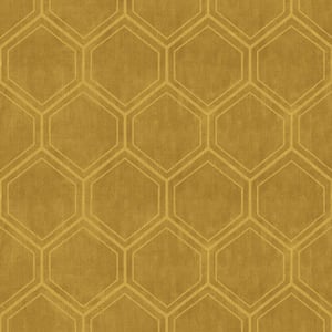Hexagon Ochre Geometric Removable Wallpaper