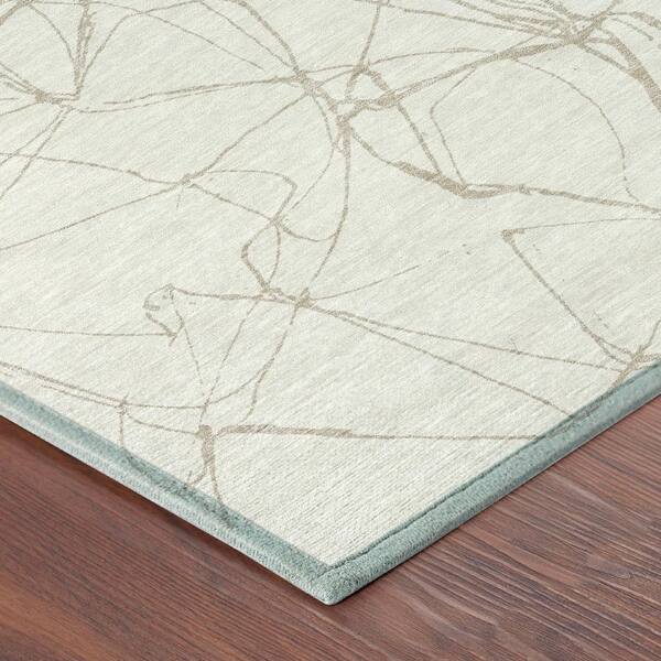 Chantille Machine Washable Indoor/Outdoor Abstract ACN2826 Ivory 8 ft. x 8 ft. Round Rug