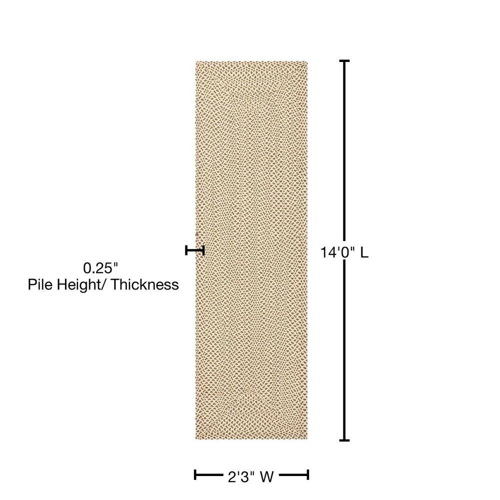 Handwoven Cotton-Synthetic Blend Reversible Runner Rug in Beige/Brown