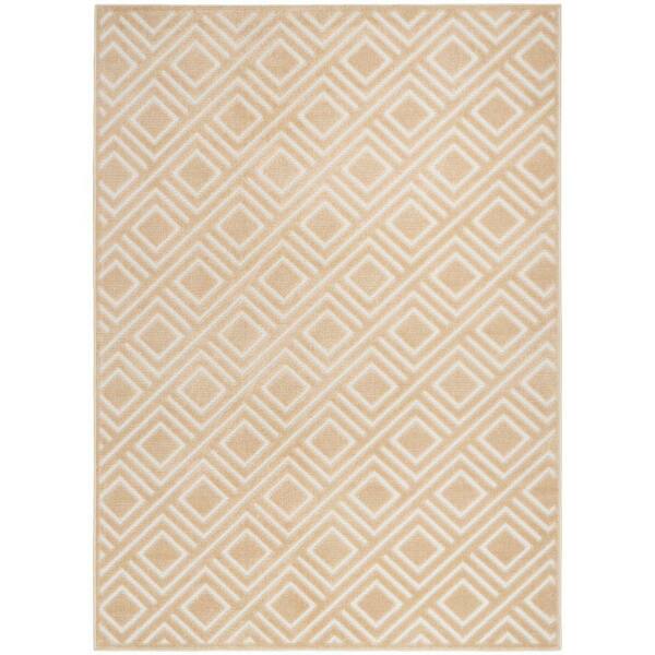 Nourison Casual Taupe 4 ft. x 6 ft. Checker Contemporary Area Rug