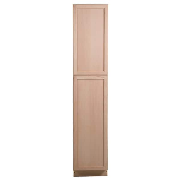 Hampton Bay Easthaven Assembled 18x90x24 in. Frameless Pantry Cabinet in Unfinished Beech