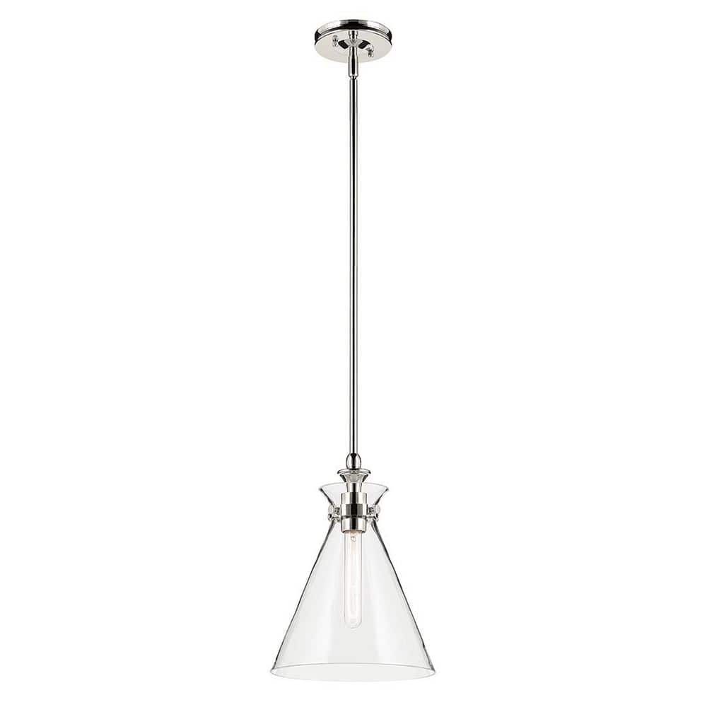 Laria 10.5 in. 1 Light Pendant with Clear Glass in Polished Nickel price history on PriceWatchPro