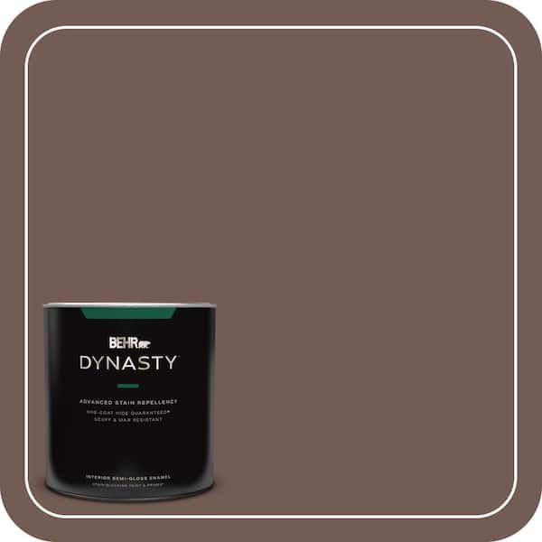 BEHR DYNASTY 1 qt. #220F-7 Yorkshire Brown Semi-Gloss Enamel Interior Stain-Blocking Paint and Primer