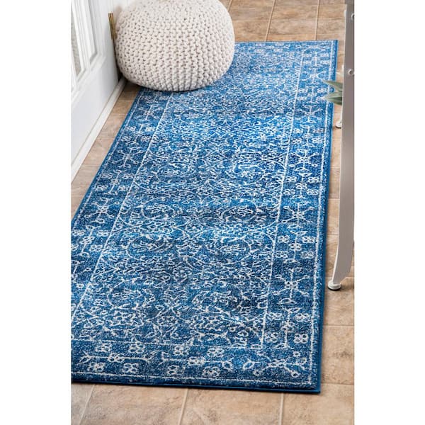Waddell Vintage Dark Blue 2 ft. 6 in. x 6 ft. Runner Rug