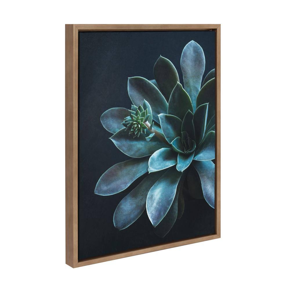 Little One Botanical Succulent Canvas Wall Art with Gold Frame