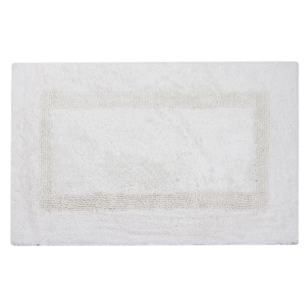 Unbranded White 17 in. x 24 in. Outside Border Bath Mat