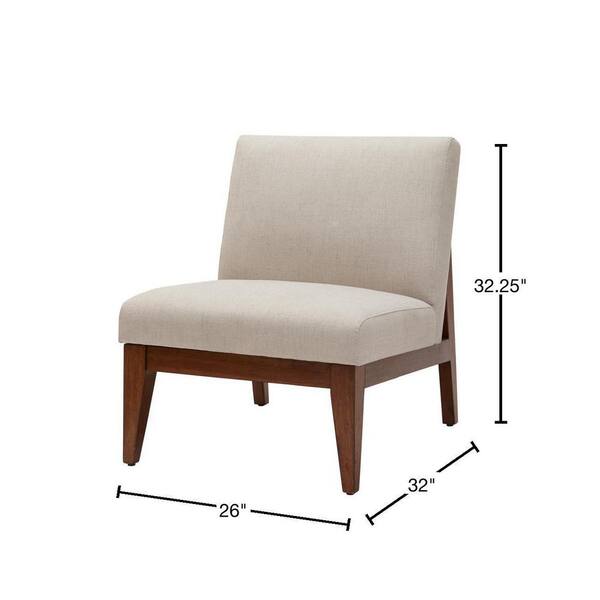 cream armless chair