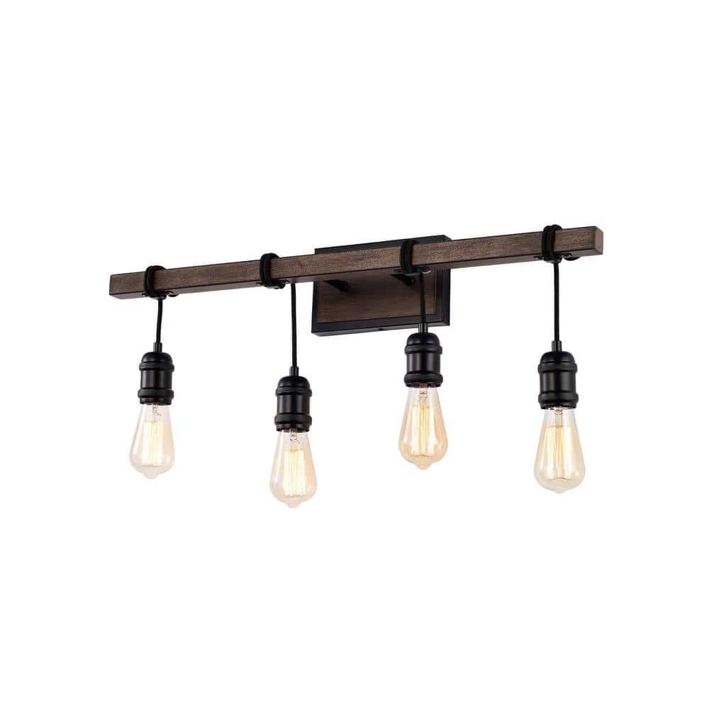 Mia 6.3 in Width 4-light Antique Black and Faux Wood Grain Finish Wall Sconce price history on PriceWatchPro