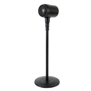 Oscillating 7 in. 6-Fan Speeds Standing Pedistal Fan in Black with Remote Control, Low Noise