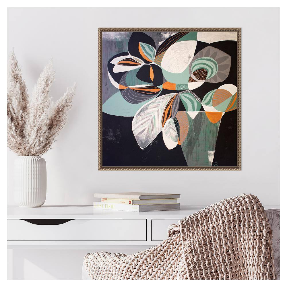 Abstract Floral Beaded Framed Canvas Wall Art, 22 x 22
