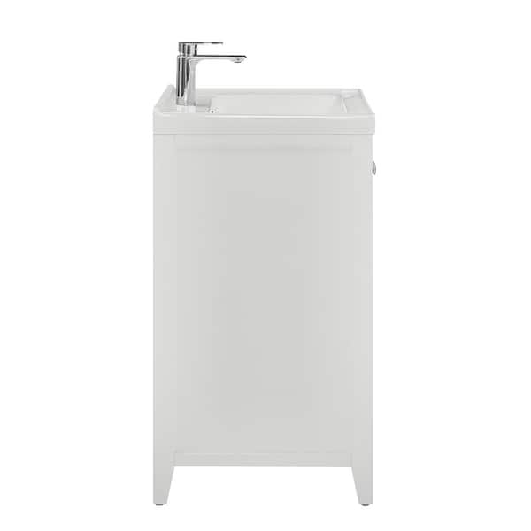 Lainey 24 in. Single Sink Freestanding White Bath Vanity with Ceramic Top (Assembled)