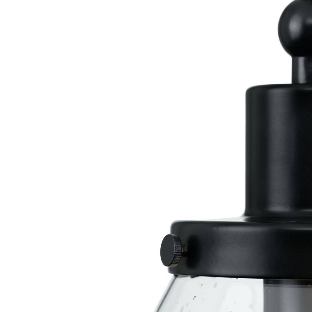 Hinton 12'' Matte Black and Clear Glass Pendant Light