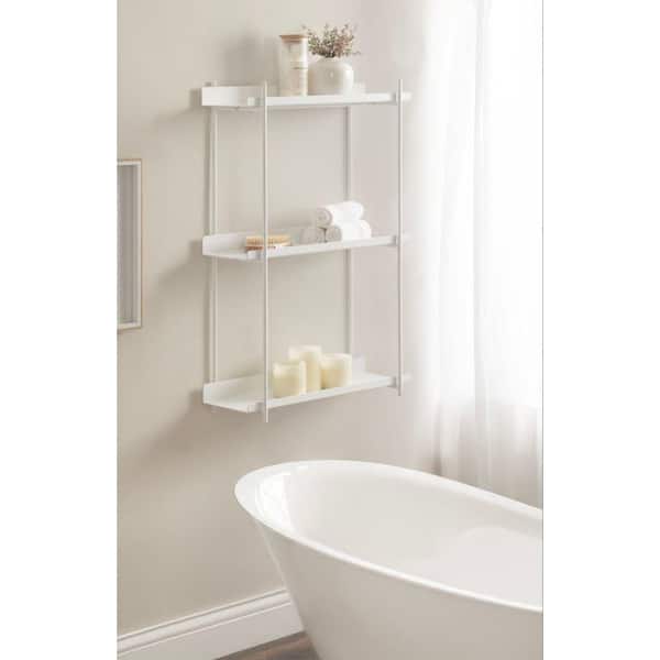 Kate and Laurel Dominic 20 in. W x 7 in. D White Metal Decorative