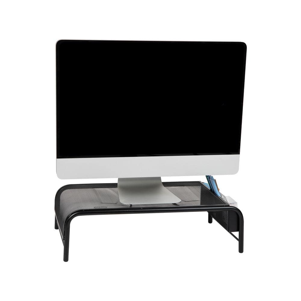 20 in. L x 11.5 in. W x 5.5 in. H Monitor Stand Desktop Organizer with Side Storage Metal, Black price history on PriceWatchPro