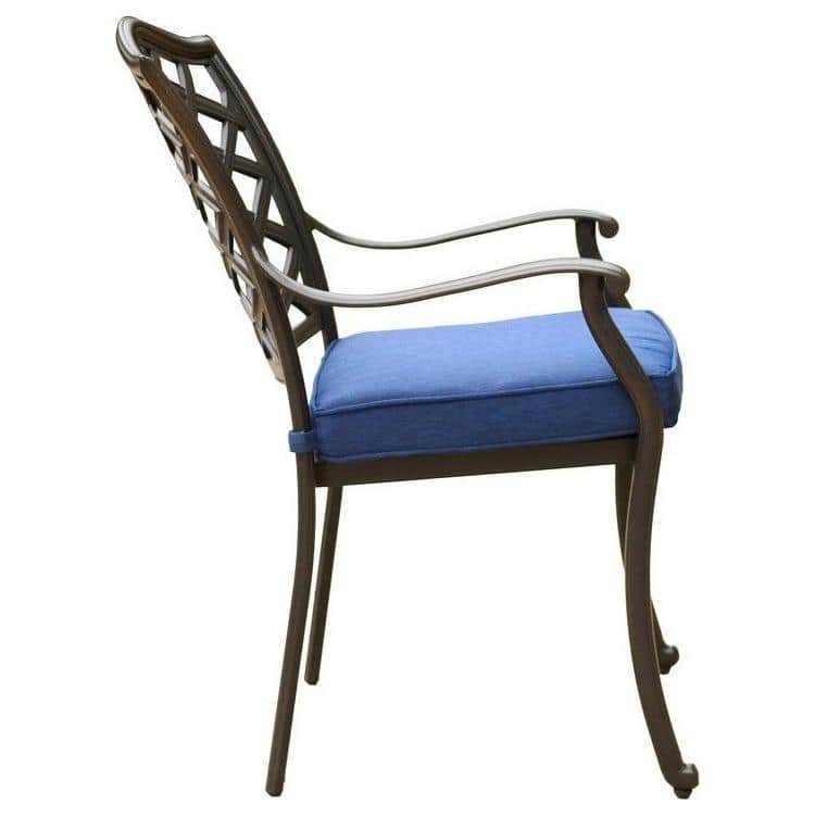 Navy Blue Cushioned Aluminum Outdoor Dining Chair Set