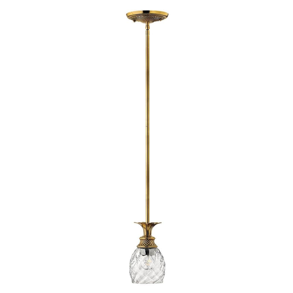 Burnished Brass Mini Pendant with Clear Optic Glass