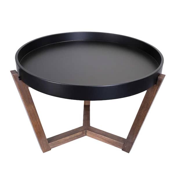 Homeroots Sy 22 In Black Mocha, Outdoor Round Coffee Table Clearance
