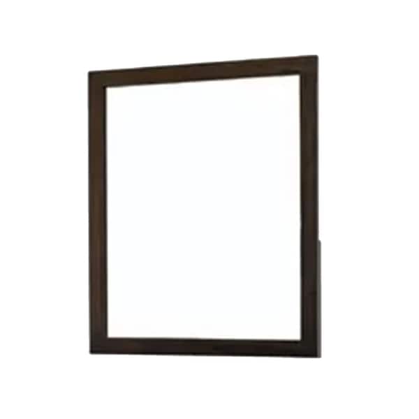 HomeRoots Valerie 35 in. x 40 in. Classic Rectangle Framed Brown Vanity Mirror
