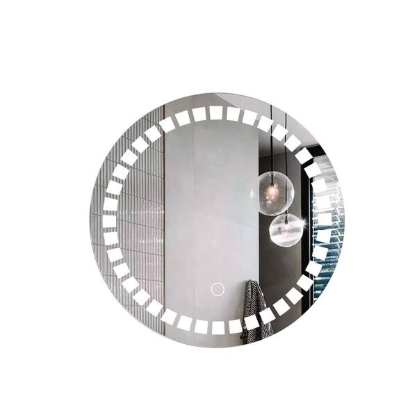 Mediterraneo 23.65 in. W x 31.5 in. H Round Design LED Mirror