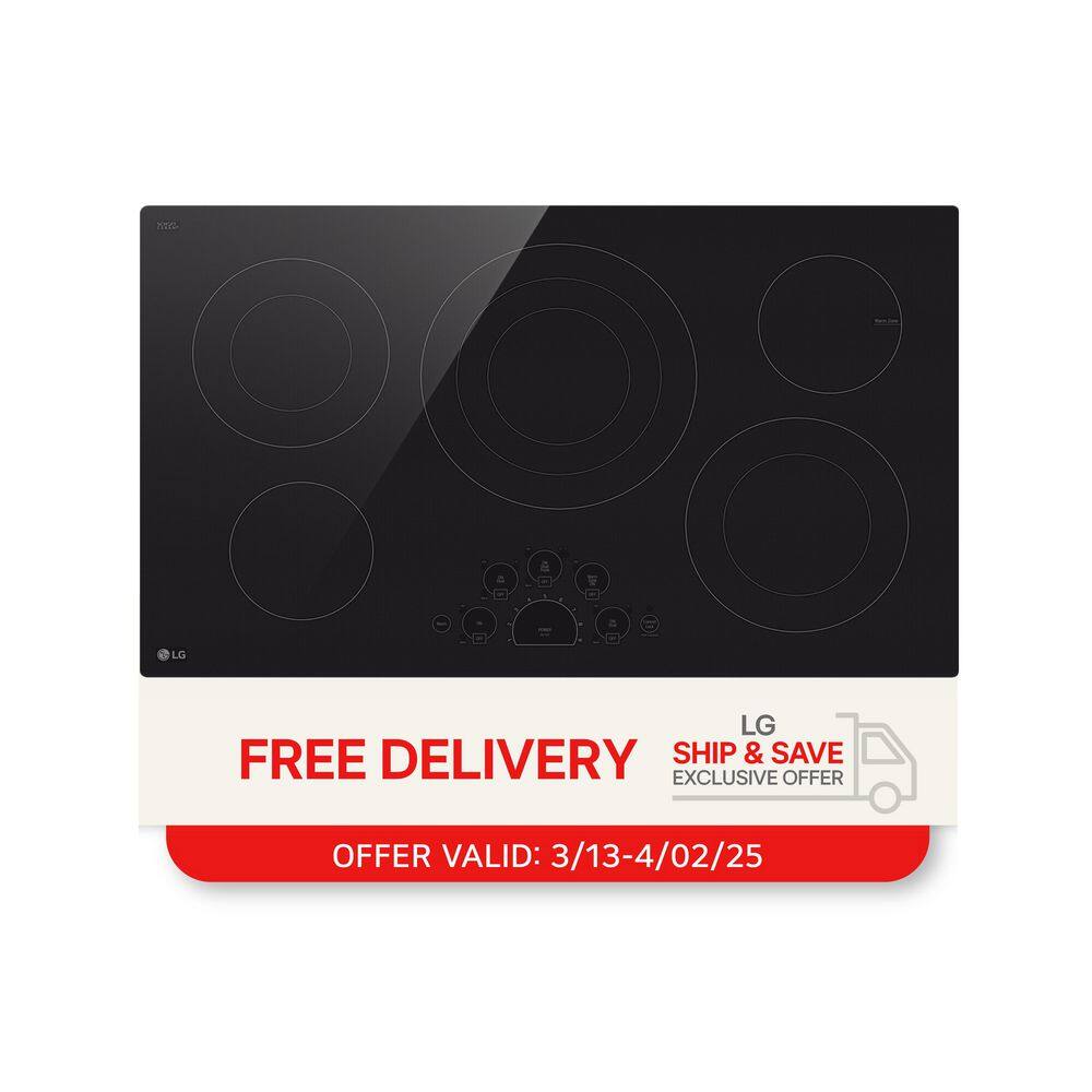 36 in. 5 Element Radiant Electric Cooktop with UltraHeat 3.0kW Element in Black