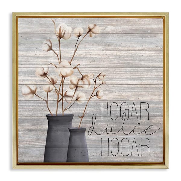 Stupell Industries Home Sweet Home Rustic by Kim Allen Gold Floater Frame Typography Graphic Art Print 18 in. x 18 in.