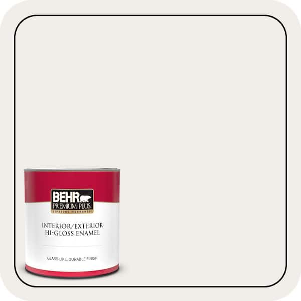 BEHR PREMIUM PLUS 1 qt. #HDC-AC-06G Hacienda White Hi-Gloss Enamel Interior/Exterior Paint & Primer