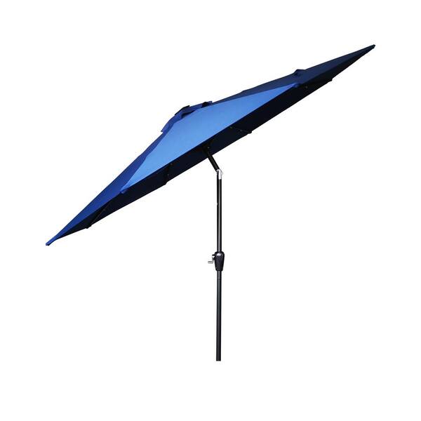 cenadinz 9 ft. Market Patio Umbrella with LED Lights in Navy