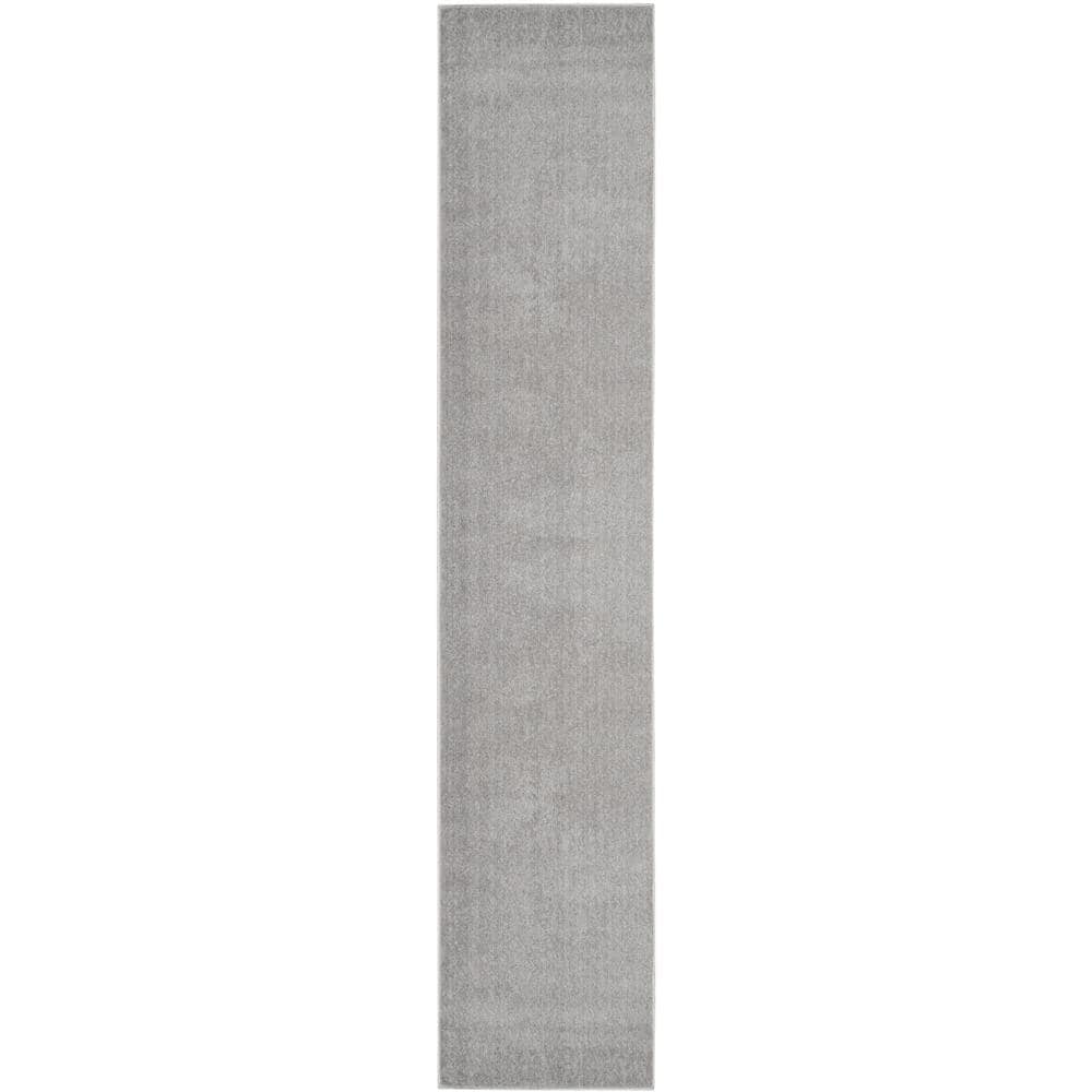 Silver Grey 2'2" x 20' Power-Loomed Runner Rug