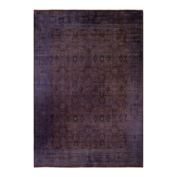Chloe & Olivia Home Overdyed Purple 10 ft. 2 in. x 14 ft. 4 in. Wool Indoor Area Rug