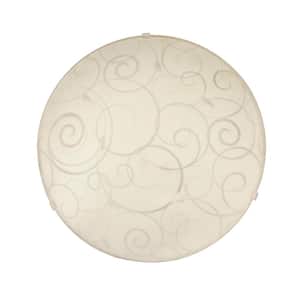 Scroll Swirl Design 1-Light White Ceiling Round Flush Mount