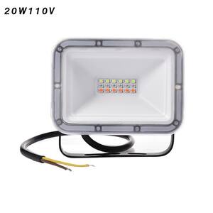 20-Watt 120-Degree Black Integrated LED Outdoor RGB Flood Light with Memory Function