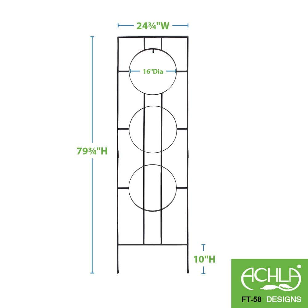 Zen Harmony 44" Black Wrought Iron Garden Trellis