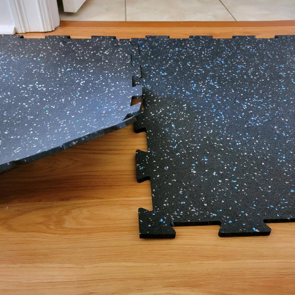 EZFlex Interlocking Recycled Rubber Side Corner Floor Tiles By Mats